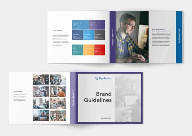 Mock-up of Ripplshot's Brand Guide