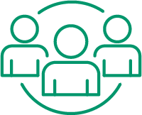 Group of people icon that represents conferences