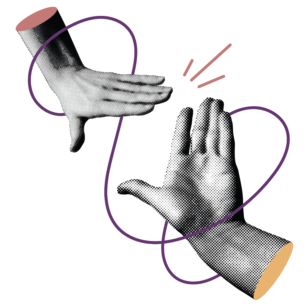 Two hands coming together to high five